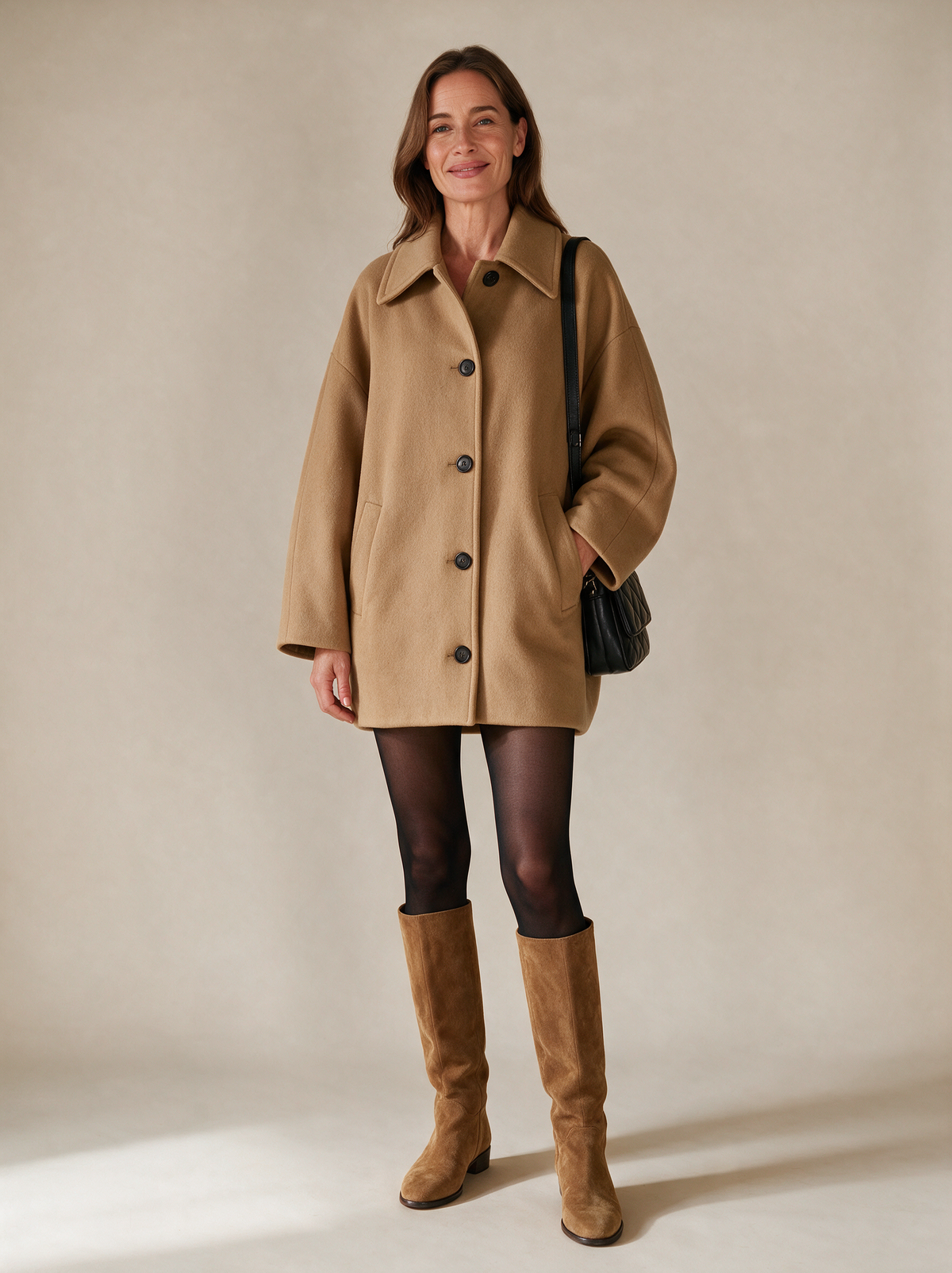 Oversized jas Anouk camel