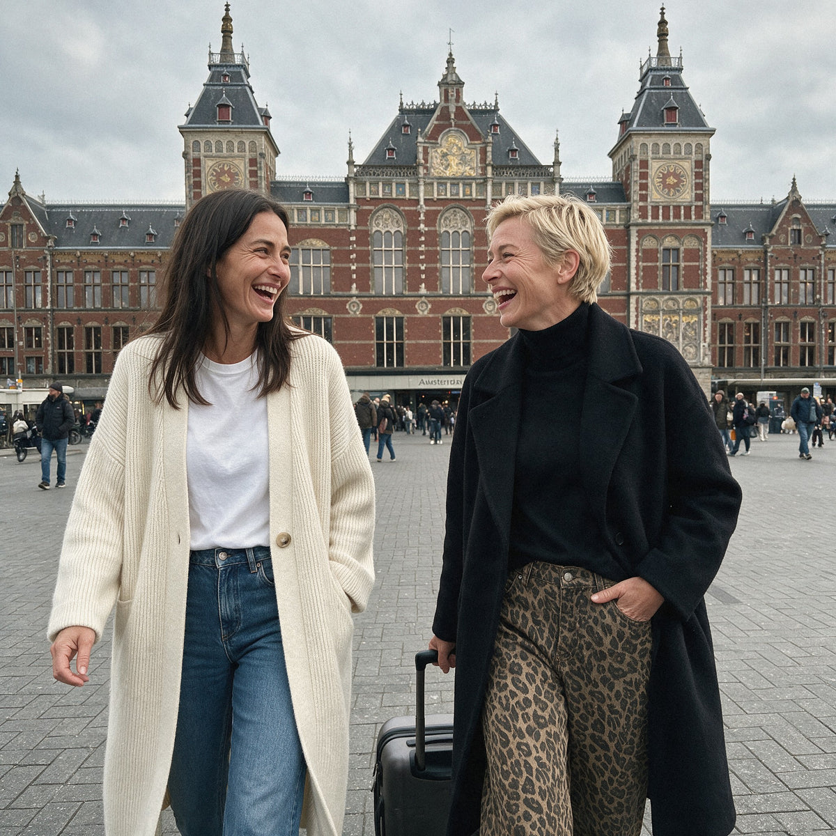 Twee vrouwen bij Amsterdam Centraal