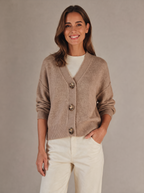 Vest Noor met gouden knopen in beige