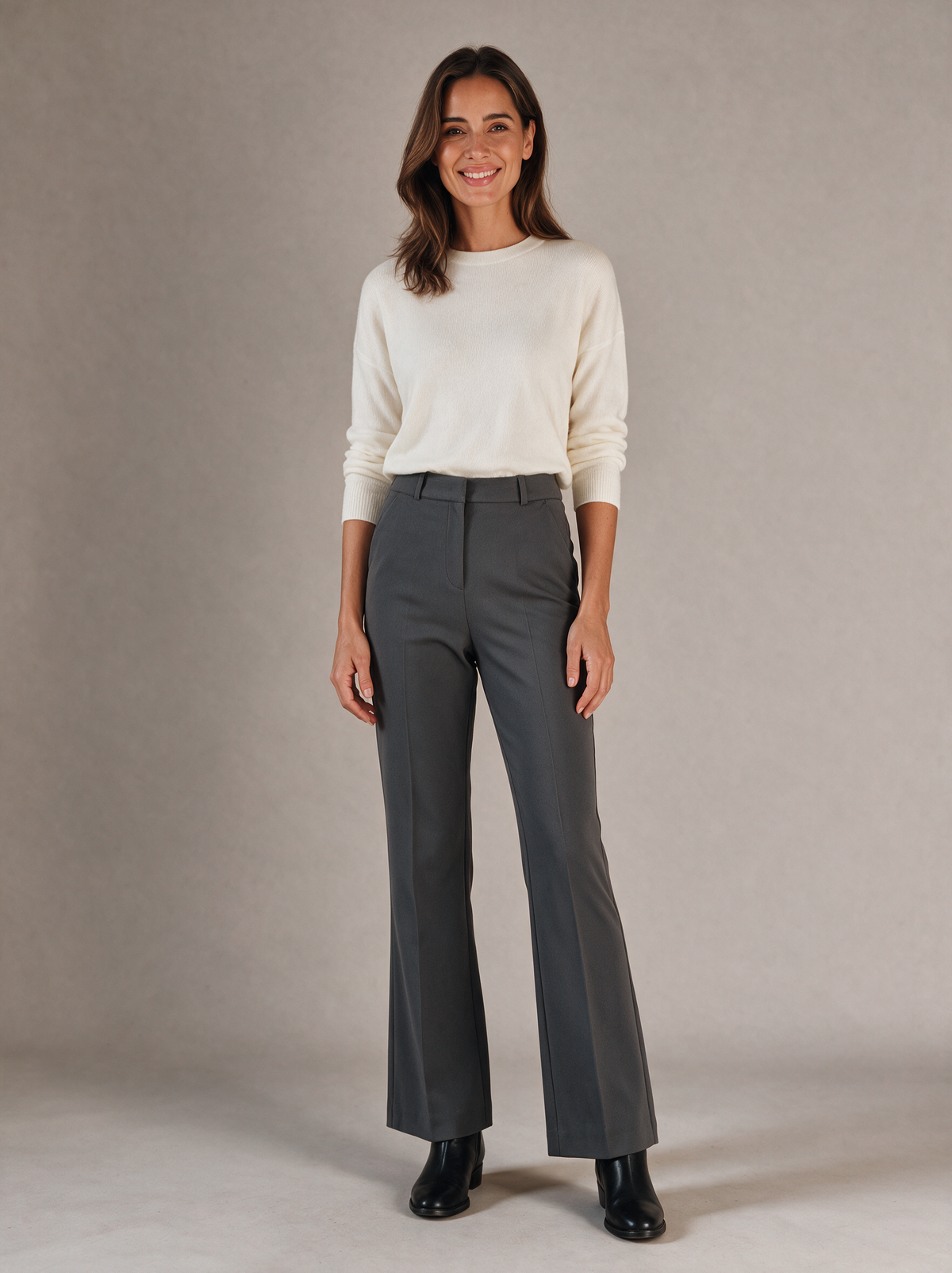 Flared broek Jill in grijs