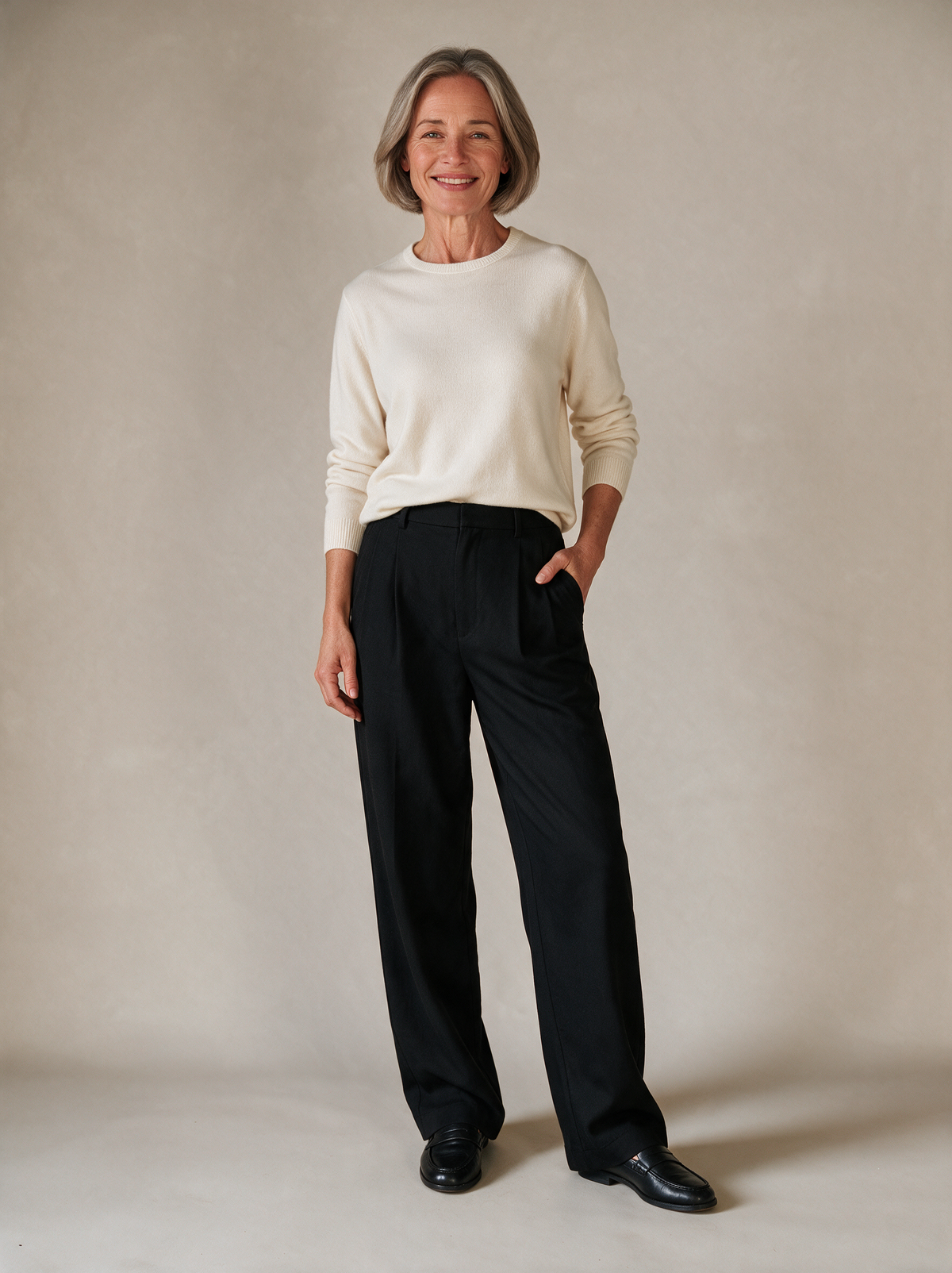 Wijde pantalon Fenna in zwart