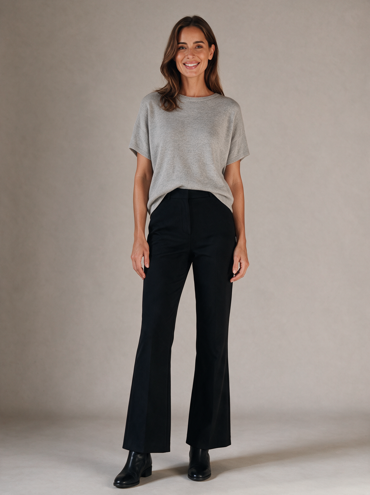 Flared broek Jill in zwart