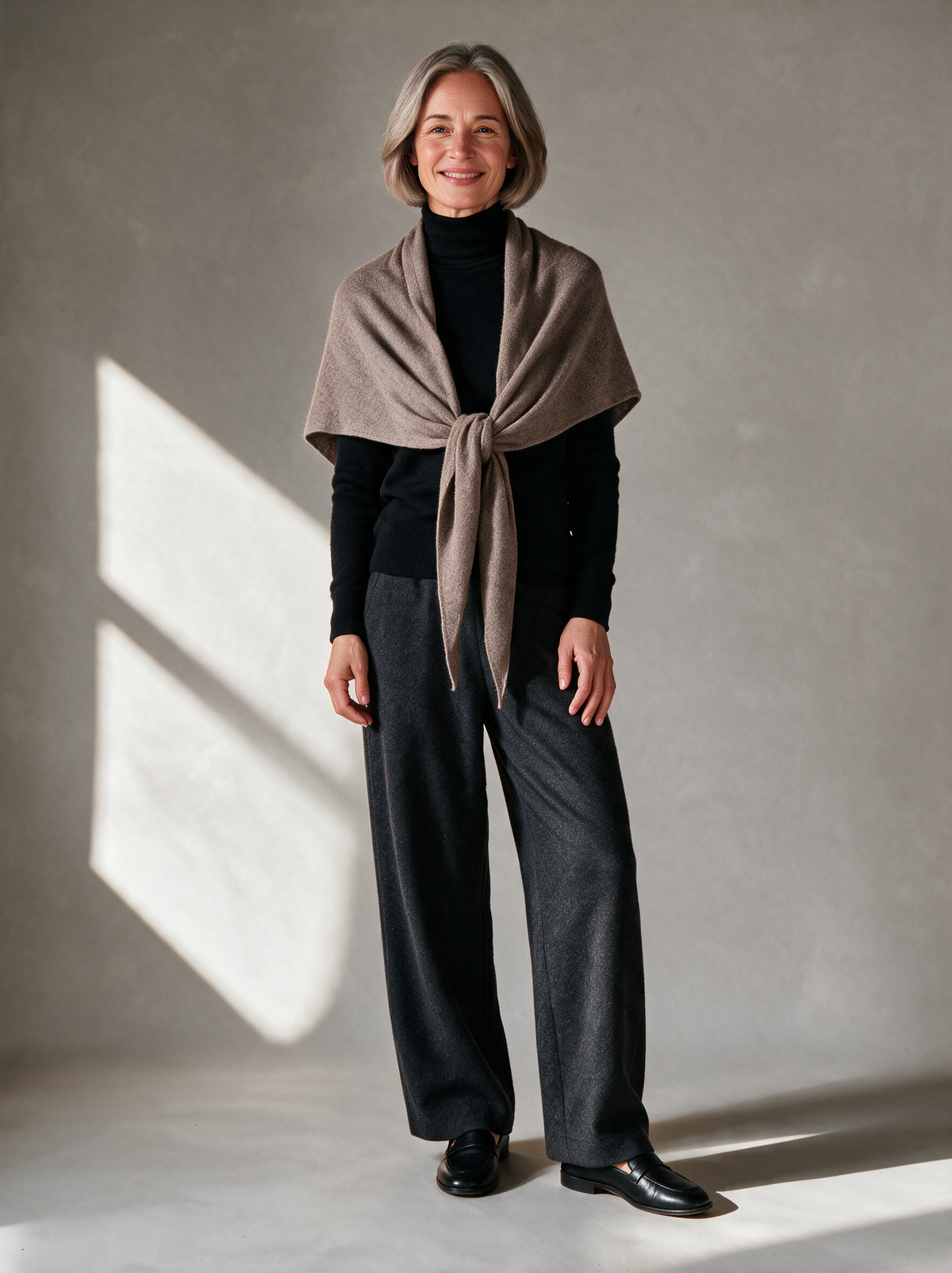Omslagdoek Isa in taupe